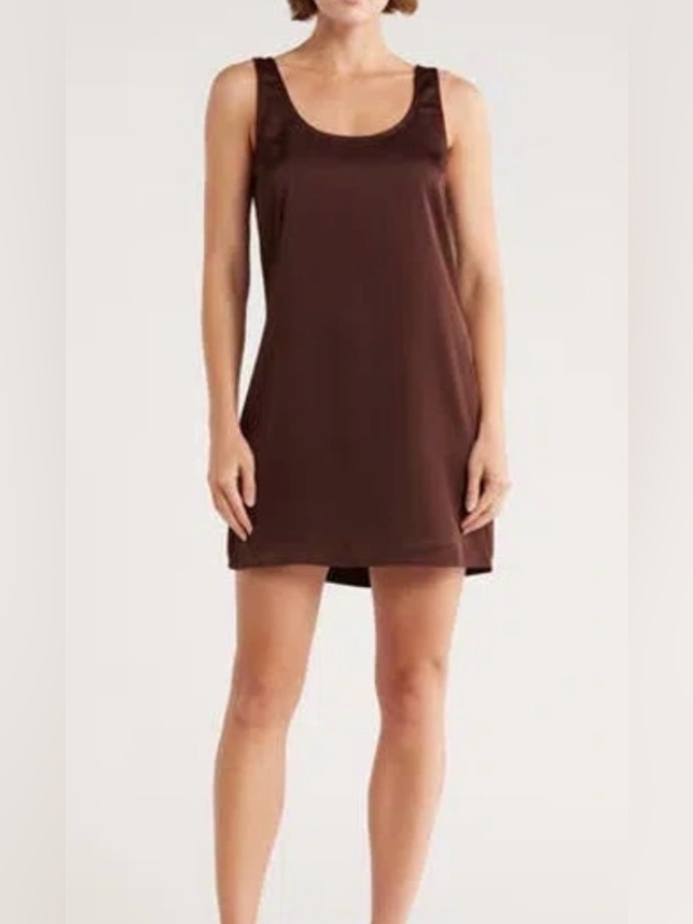 Wayf‎ Chocolate Brown Sleeveless Shift Dress